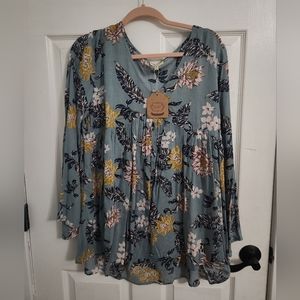 NWT Floral long sleeve blouse